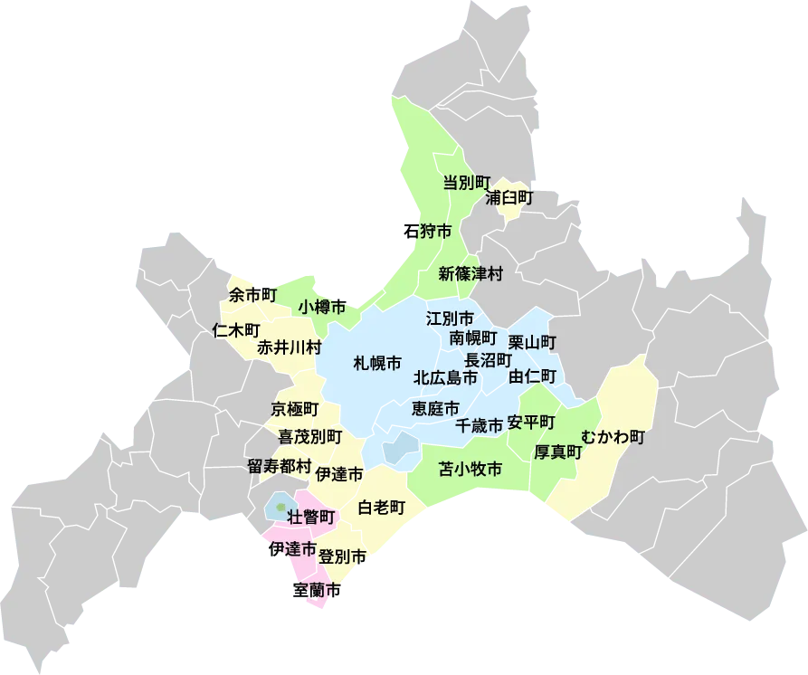 北海道の対応エリアマップ